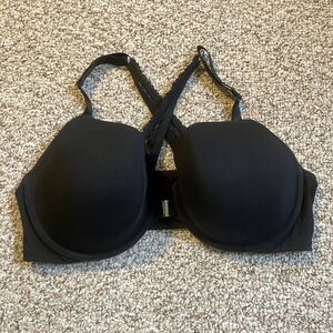 Cacique Womens Lightly Lined T-Shirt Bra Size 44DD Black Front Closure Lingerie